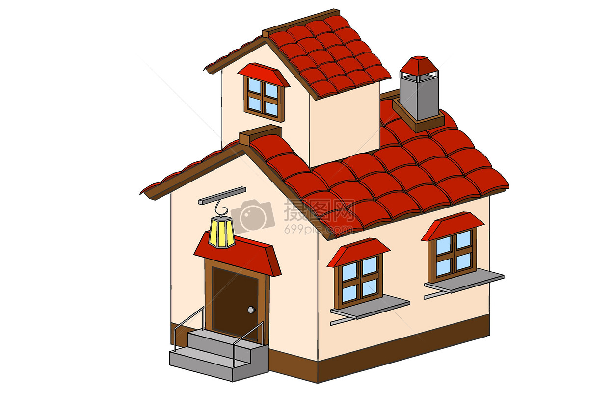 红色屋顶的房子摄影图片照片免费下载,正版图片编号