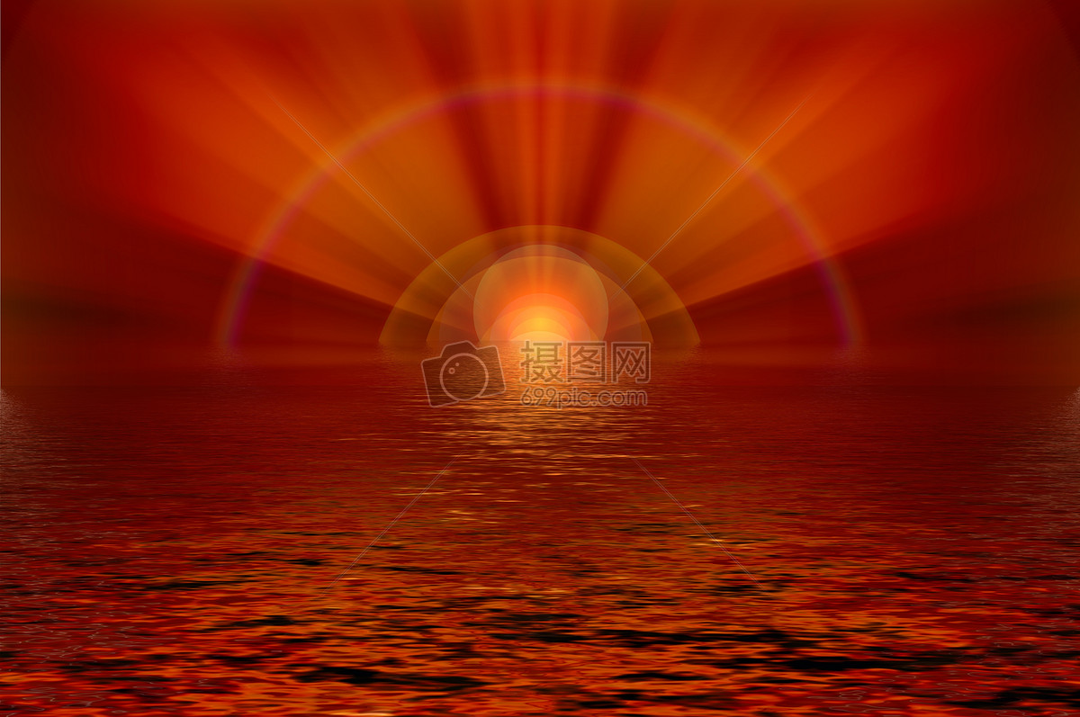 海平面升起的太阳