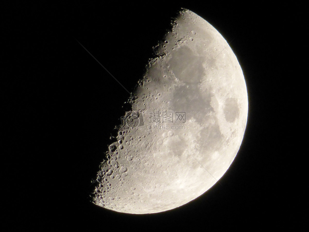 夜空中的半月图片素材_免费下载_jpg图片格式_高清_摄