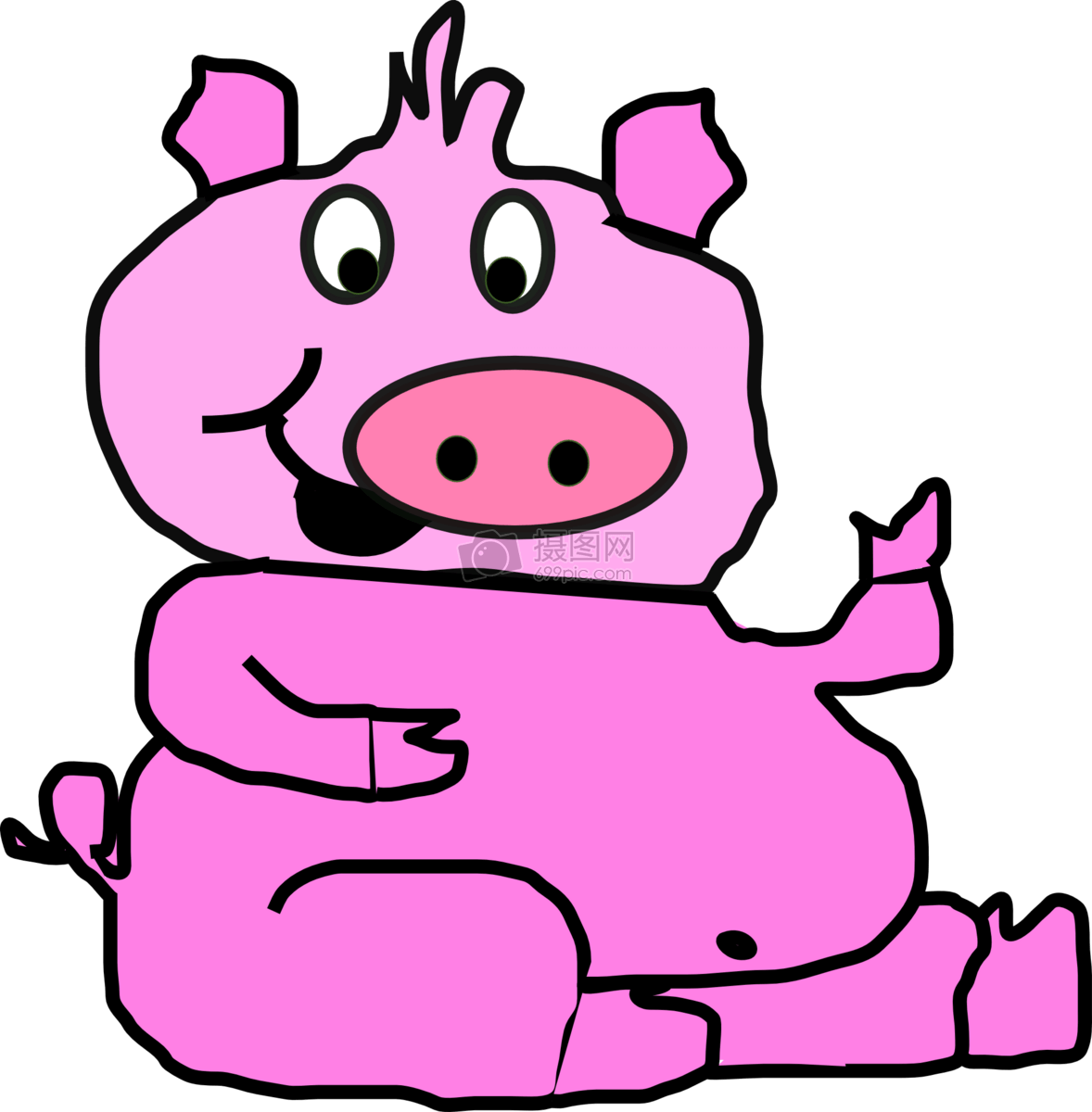 可爱粉红猪卡通角色设计图__家禽家畜_生物世界_设计图库_昵图网nipic.com