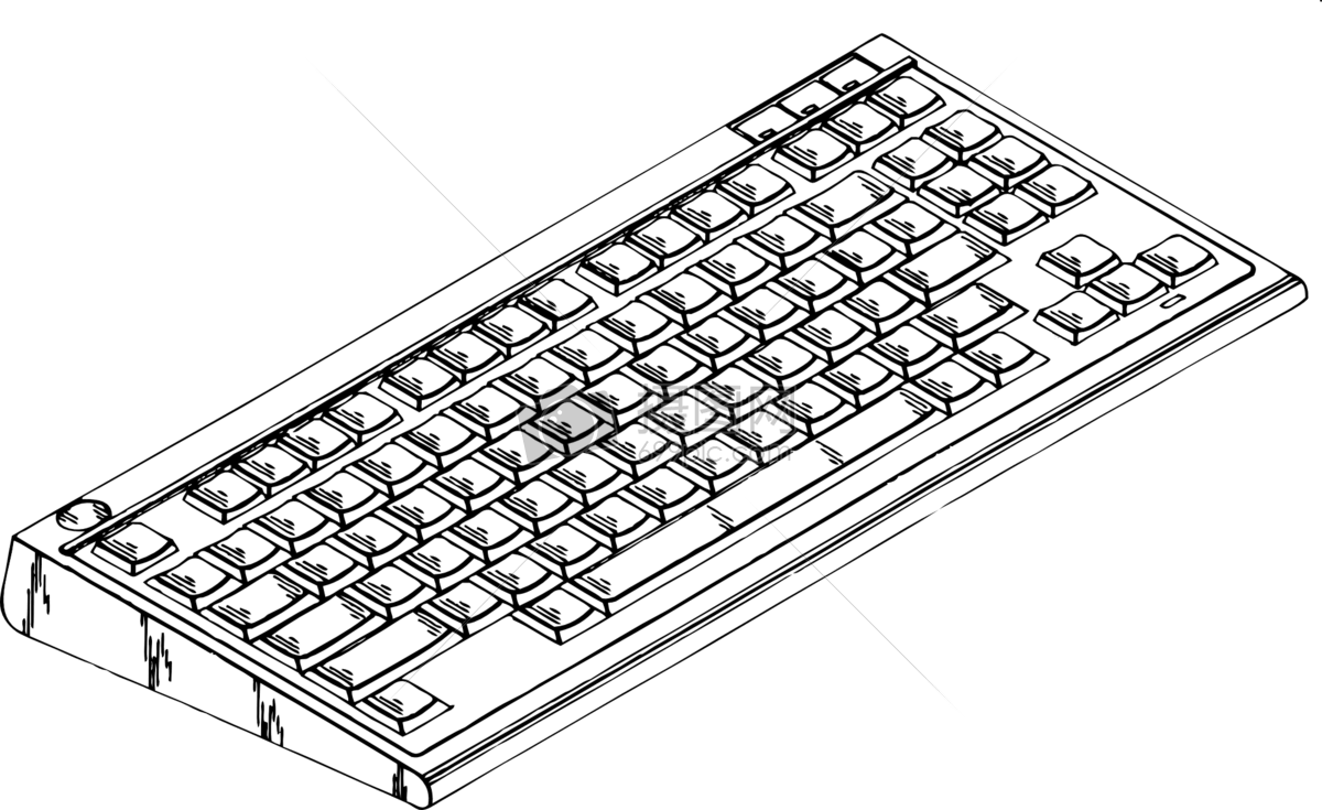 黑白键盘绘画