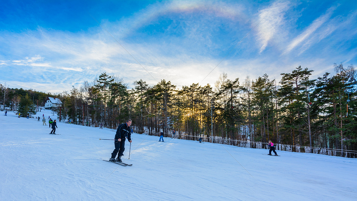 彩虹和滑雪场