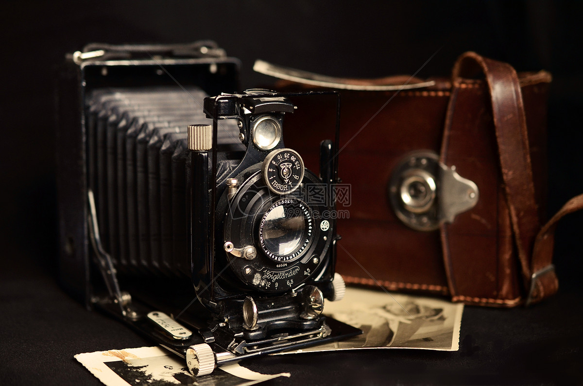 经典复古老式照相机高清图片素材