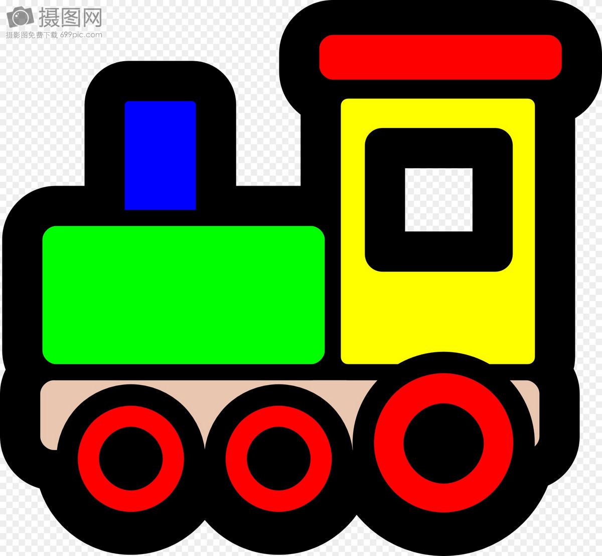 褐色系卡通手绘风出行方式火车配图插画图片-千库网