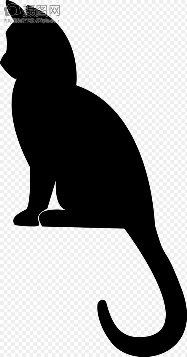 坐着的小猫剪影