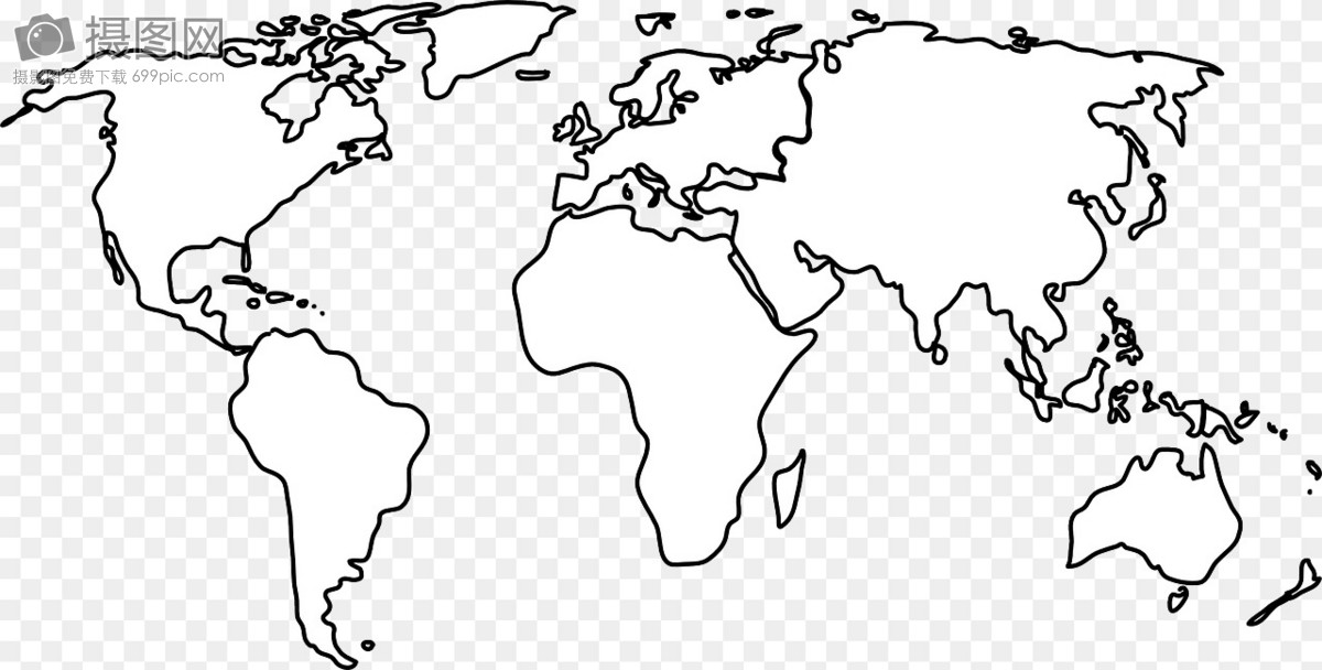 创意手绘世界地图简笔画