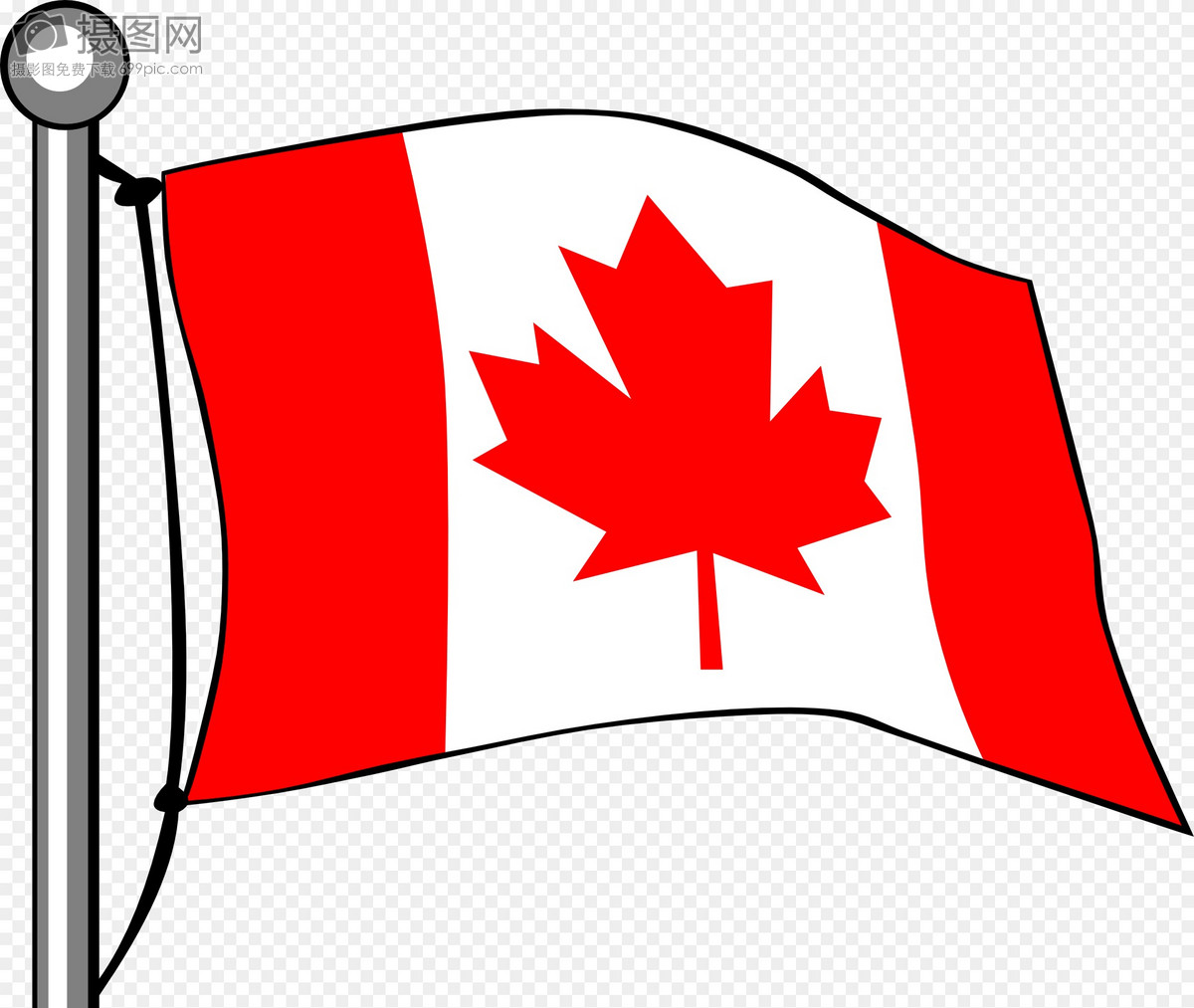 旗杆上的加拿大国旗