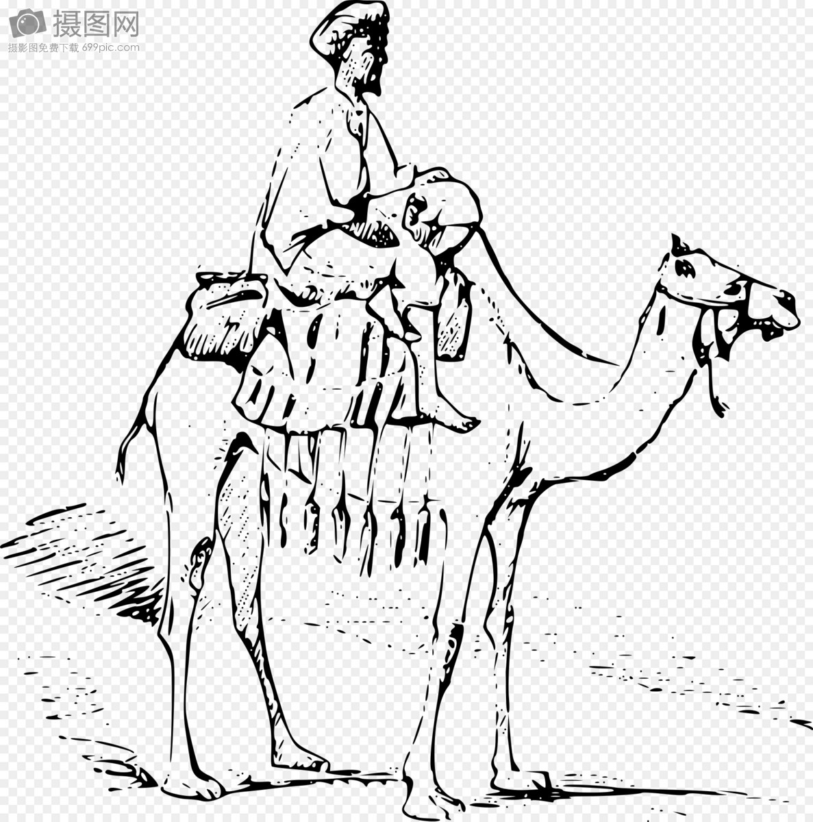 骑着骆驼的男子