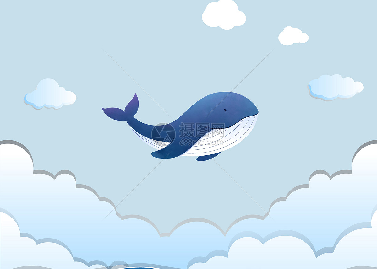 手绘鲸鱼插画图片下载-正版图片400106106-摄图网