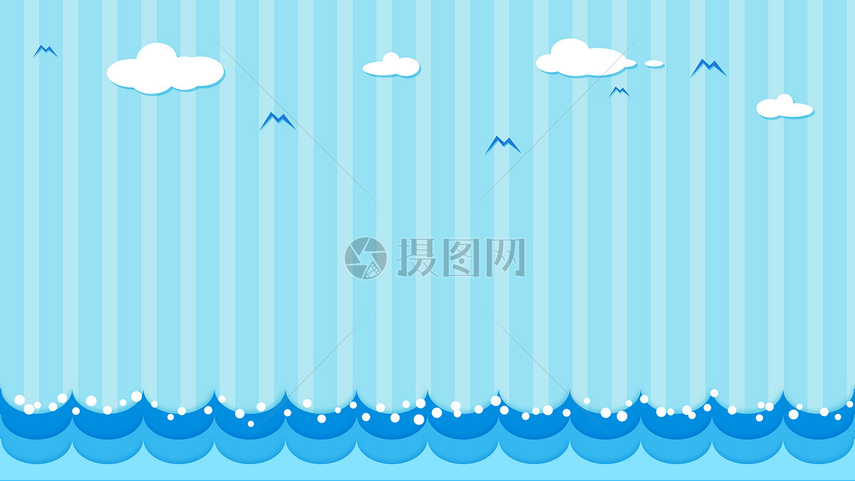 清新海洋风小插画背景