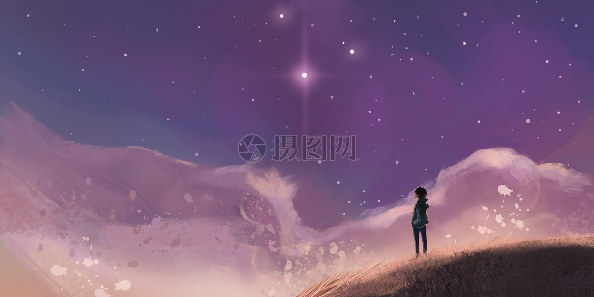 夜空中的星星插画图片素材_免费下载_psd图片格式_VRF高清图片400062609_ 
