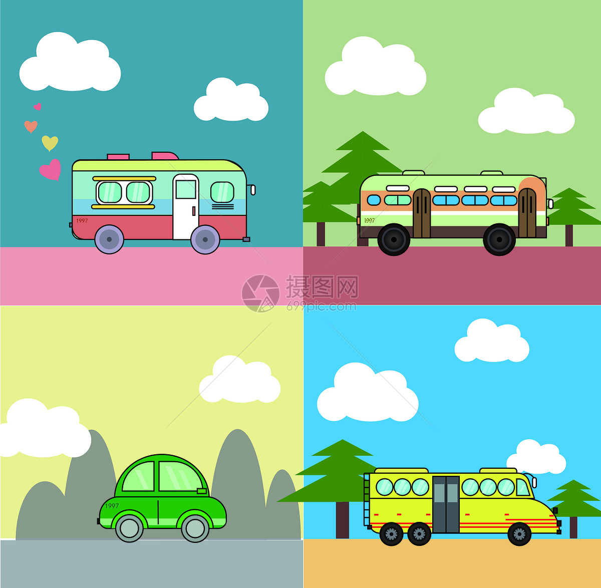 小汽车交通工具卡通插画|插画|儿童插画|插画师一阿烂 - 原创作品 - 站酷 (ZCOOL)