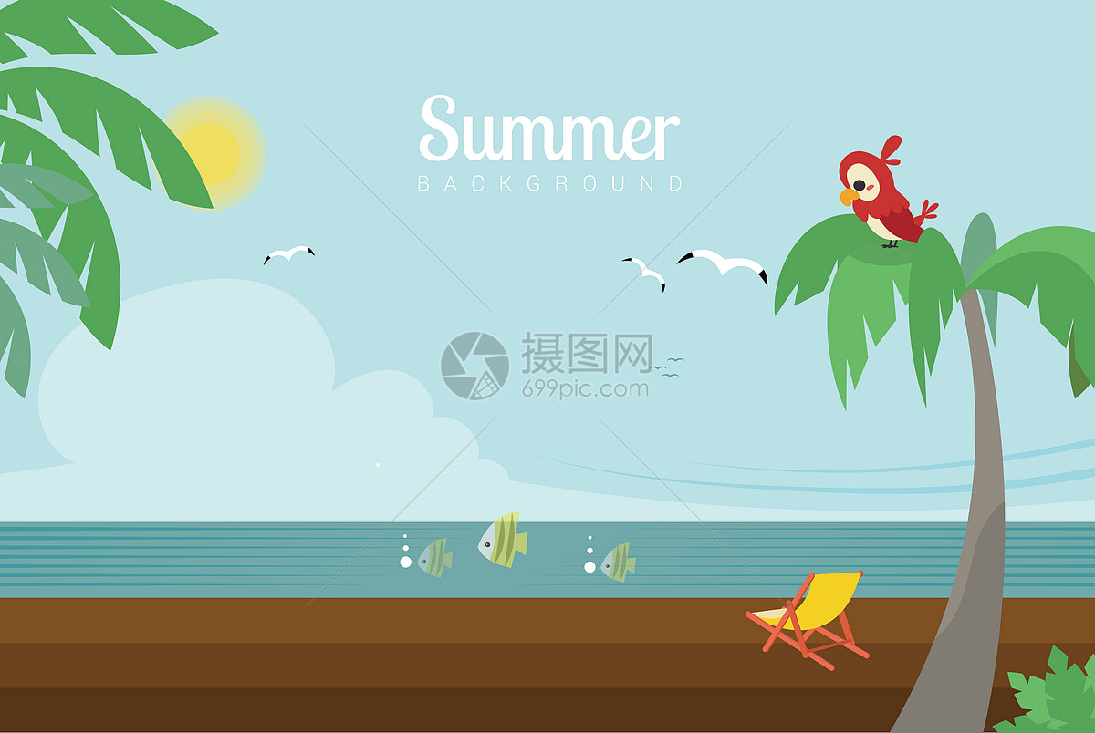 夏天矢量背景素材