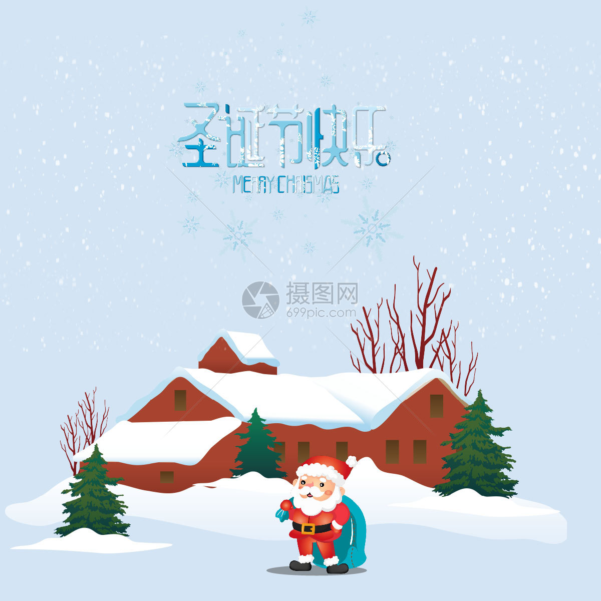 3D圣诞节雪景38522_圣诞节_节庆类_图库壁纸_68Design