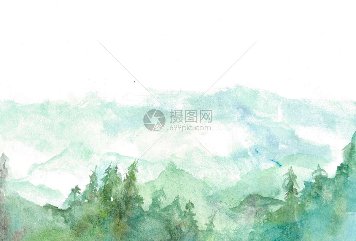 远山森林水墨画图片素材_免费下载_psd图片格式_VRF高清图片400081372_摄图网