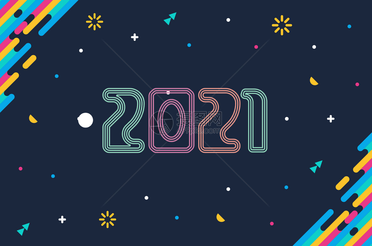 2021炫彩背景素材春节元旦