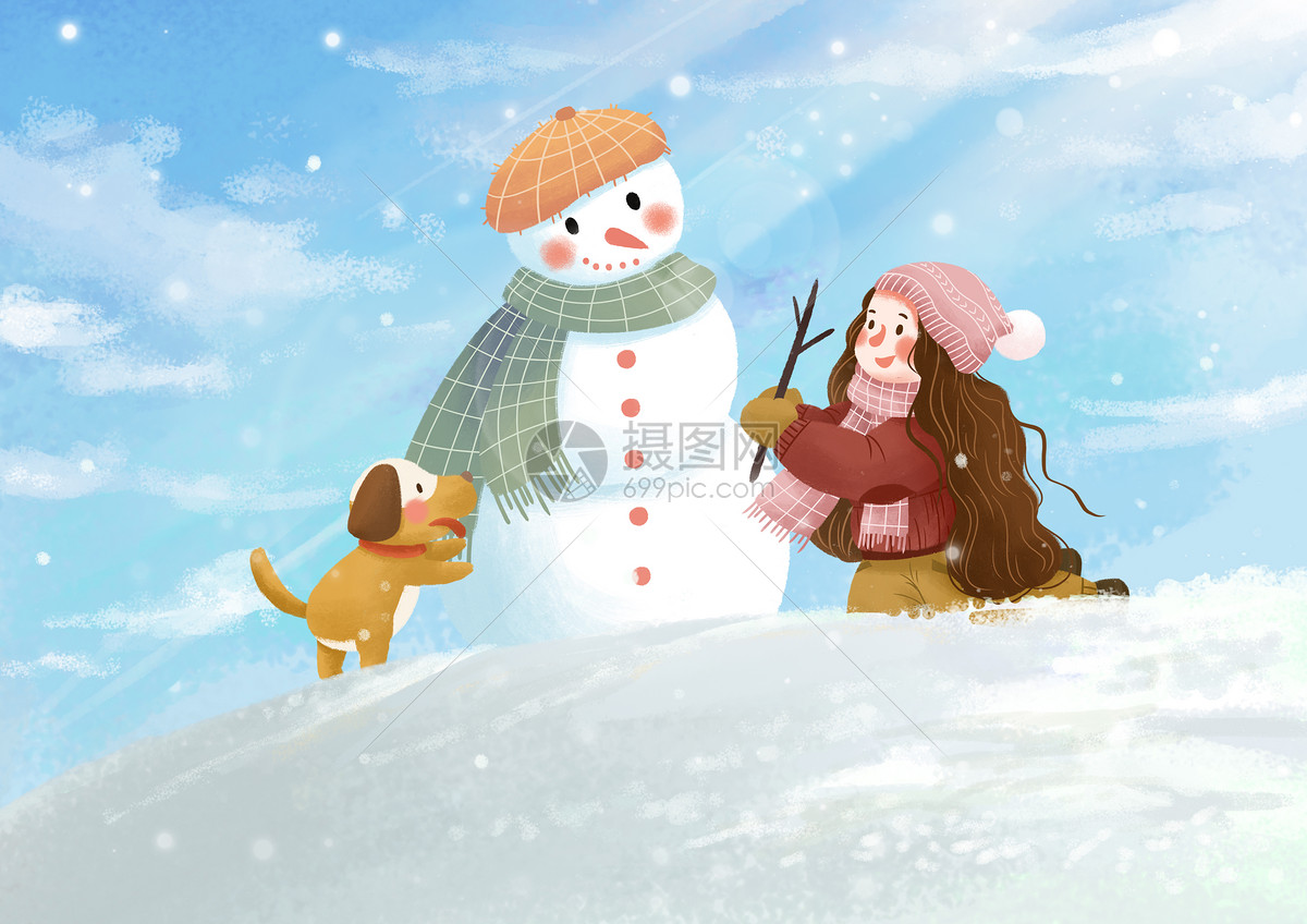 冬季飘雪插画图片下载-正版图片400081154-摄图网