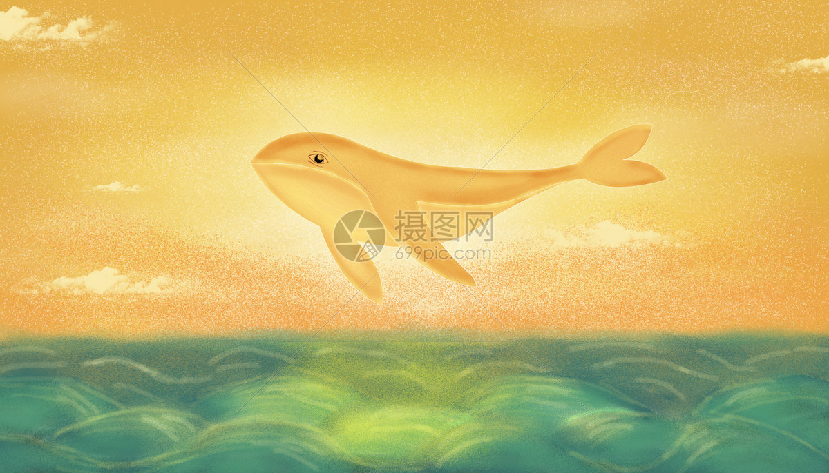 金色鲸鱼插画图片下载-正版图片400087720-摄图网