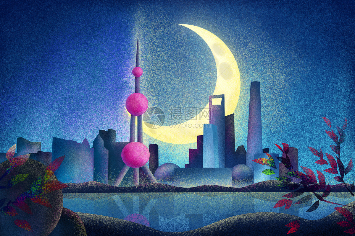 上海夜景|插画|插画习作|fan2 - 原创作品 - 站酷 (ZCOOL)