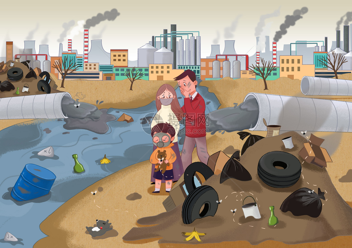 环境污染插画图片下载-正版图片400113150-摄图网
