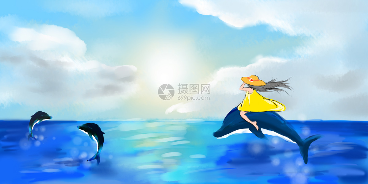 骑海豚的女孩