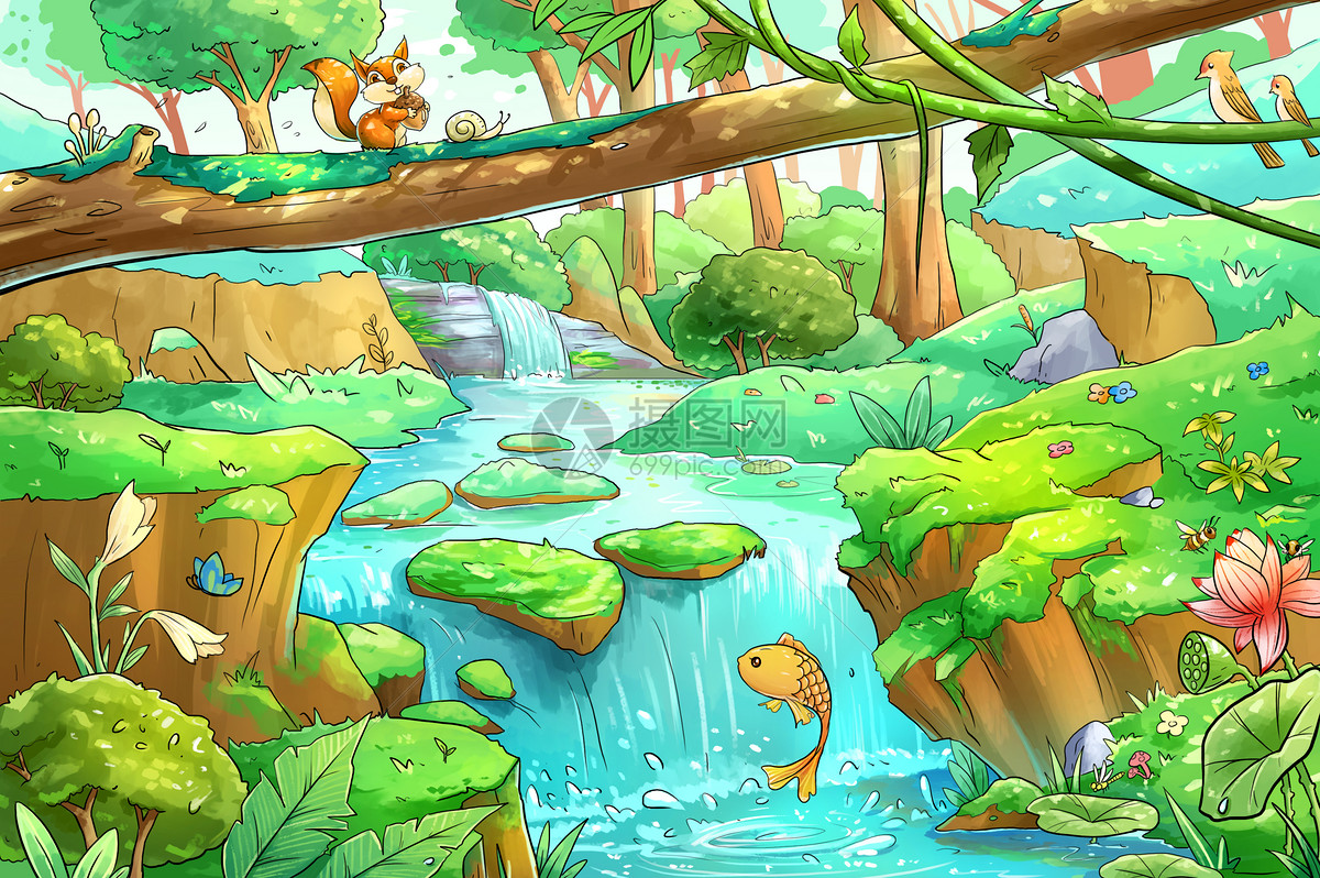 森林里的春天图片素材_免费下载_psd图片格式_VRF高清图片400122317_摄图网