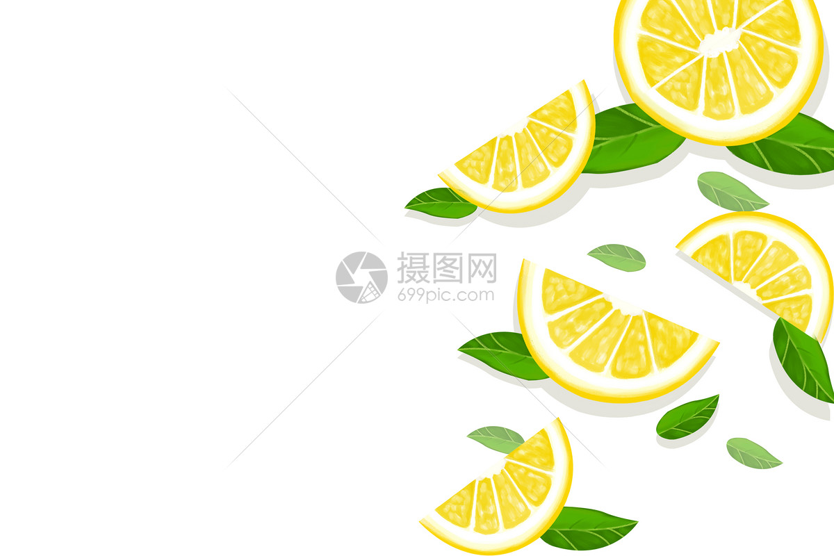 清新柠檬简约背景壁纸海报背景