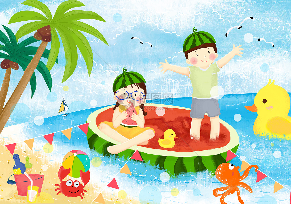 暑假生活|插画|儿童插画|瑶瑶啊瑶到外婆桥 - 原创作品 - 站酷 (ZCOOL)