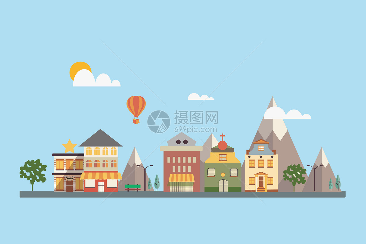 旅行城镇建筑街道风景