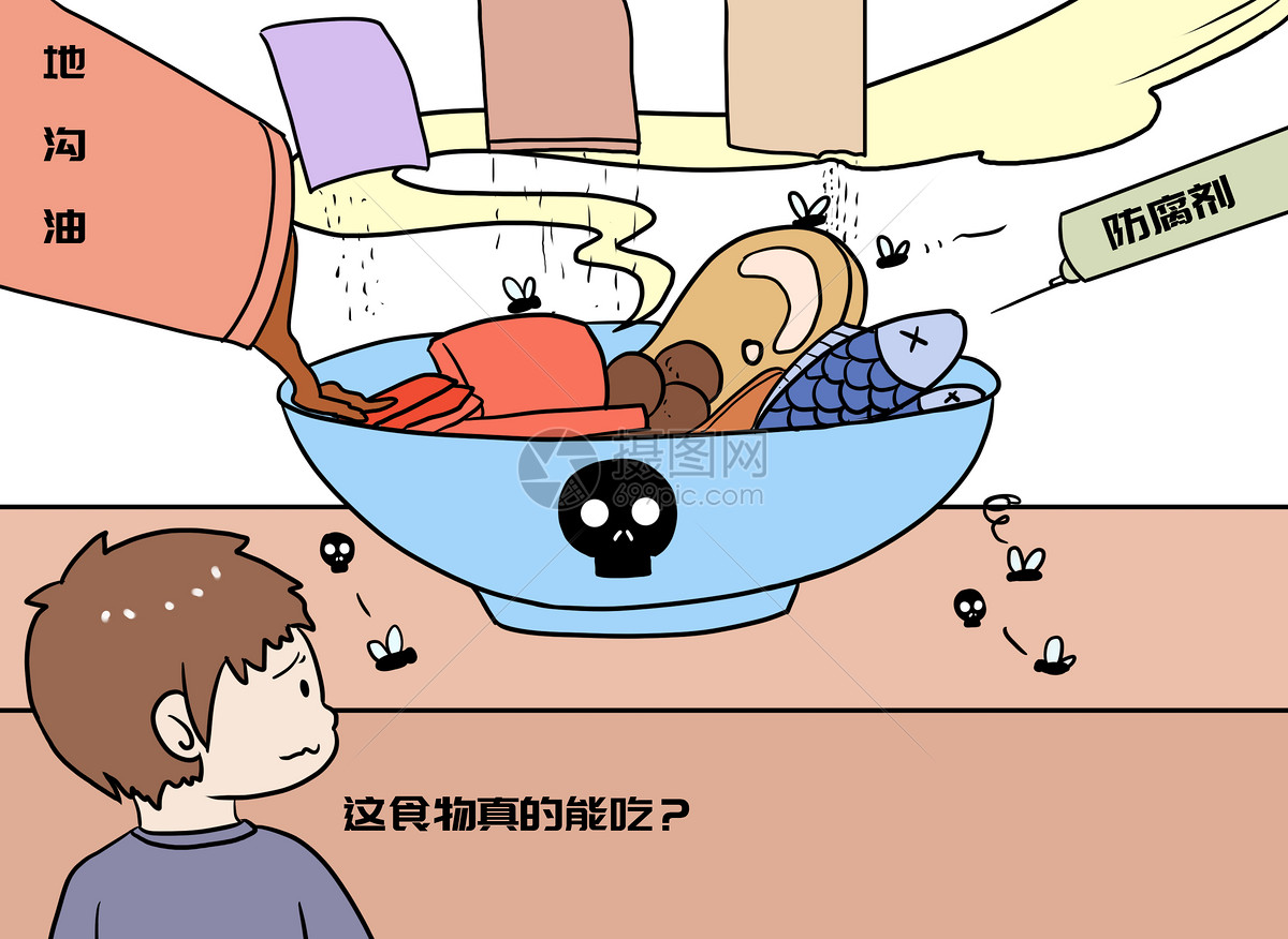 食品安全漫画插画图片下载-正版图片400166487-摄图网