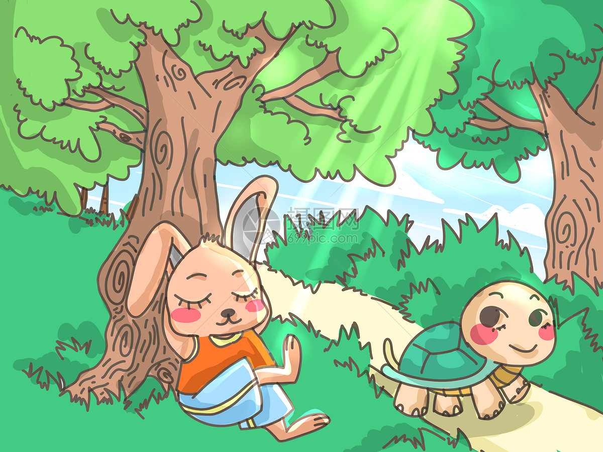 龟兔赛跑|插画|儿童插画|一粒王药师 - 原创作品 - 站酷 (ZCOOL)