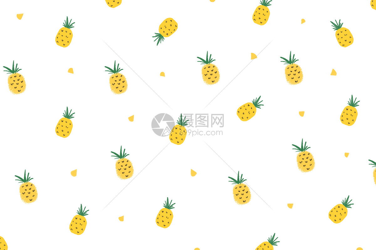 小清新菠萝元素插画背景