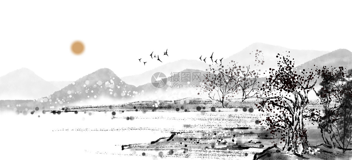 中国风山水背景插画图片下载-正版图片400267803-摄