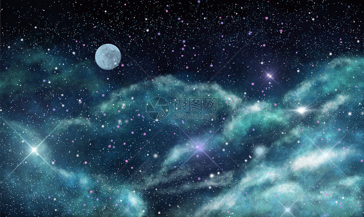 星空月亮唯美背景
