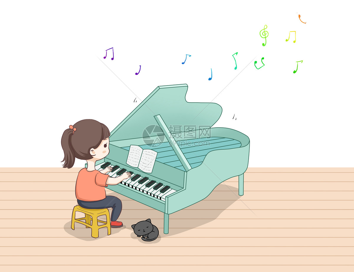 卡通儿童插画绘画音乐钢琴乐园海报背景素材背景图片下载_5325x4209像素JPG格式_编号z6yf6y7pv_图精灵