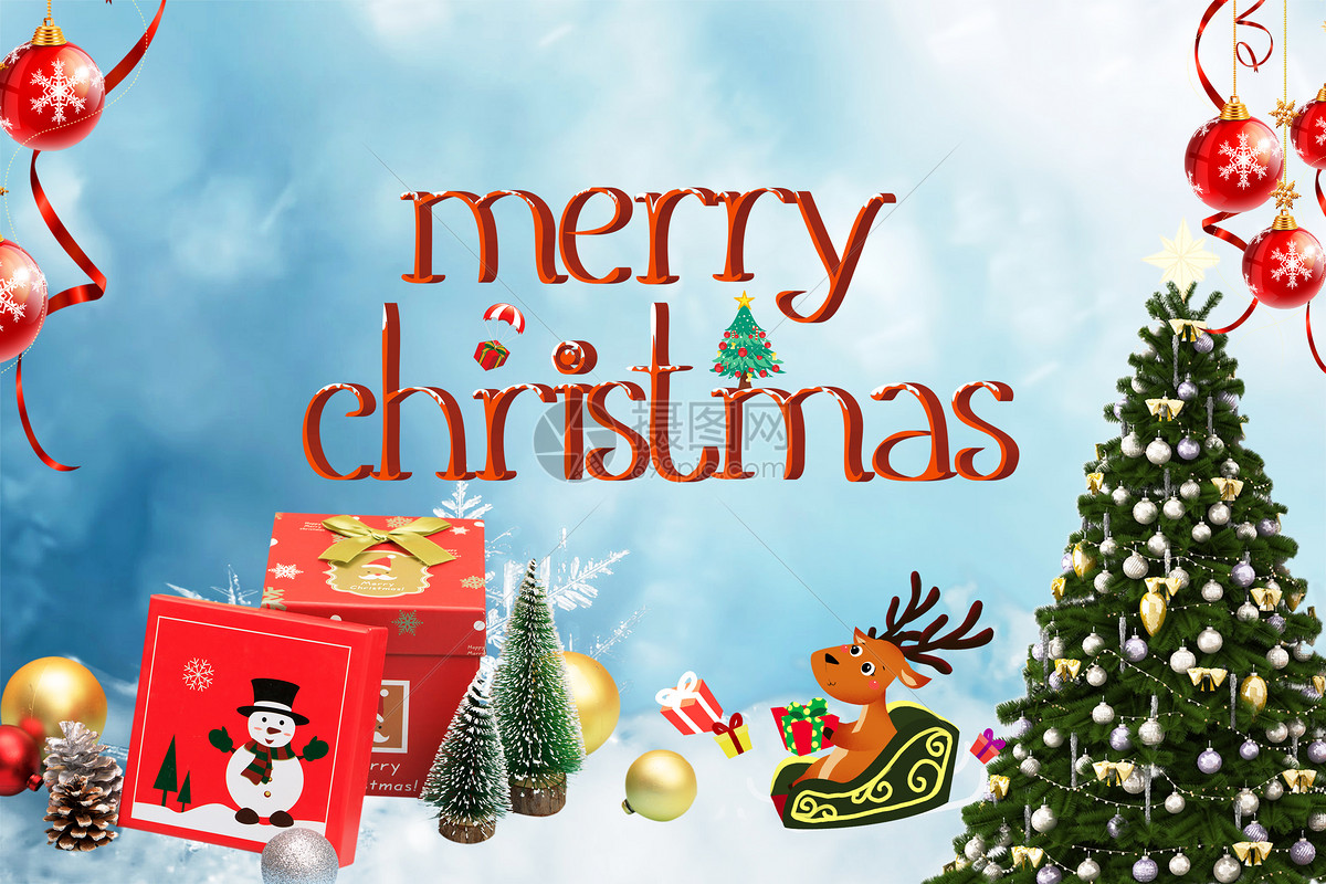 圣诞节快乐圣诞素材插画图片下载-正版图片400074211-摄图网