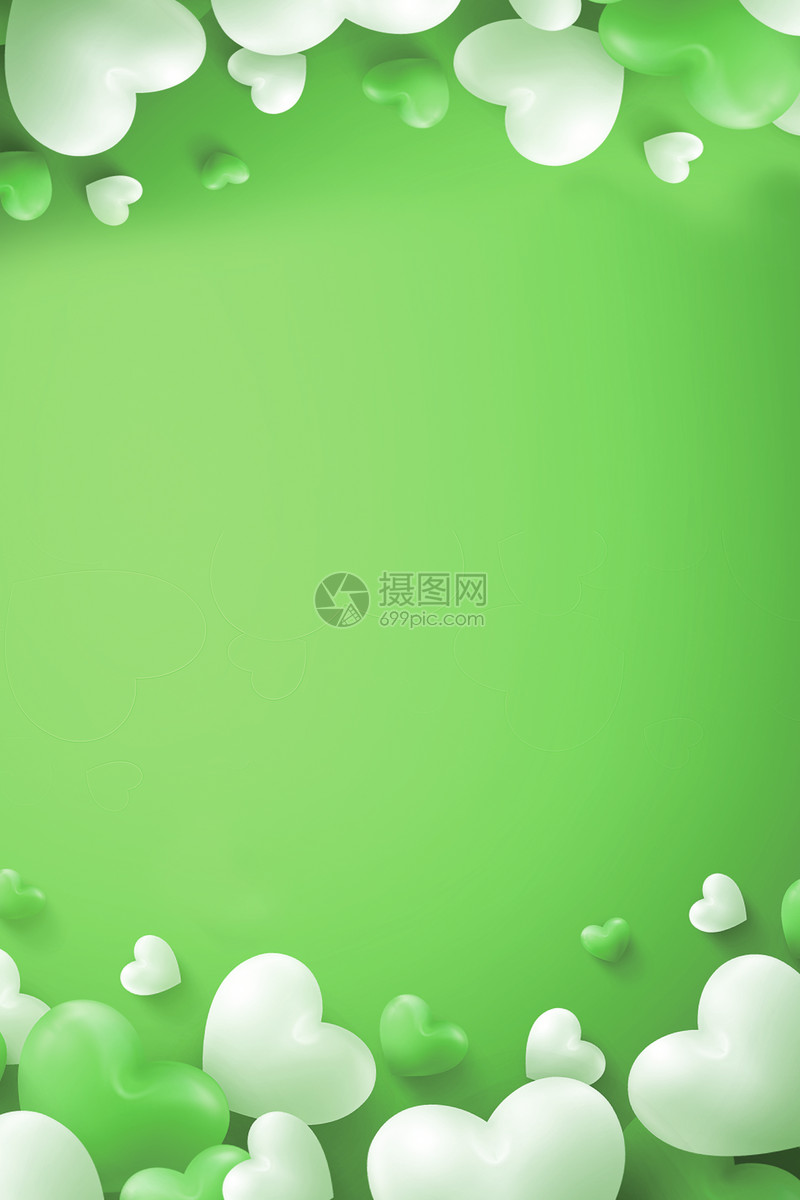 绿色爱心背景