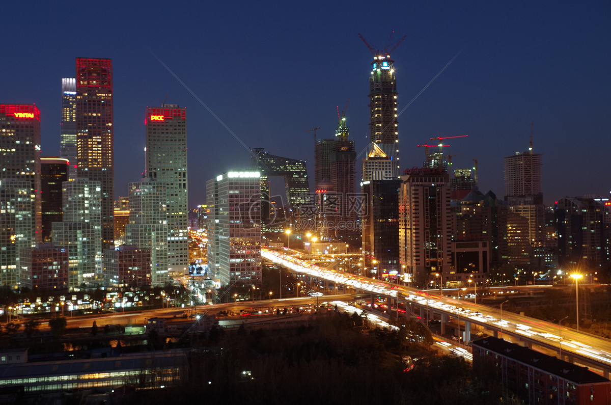 国贸夜景 北京夜景