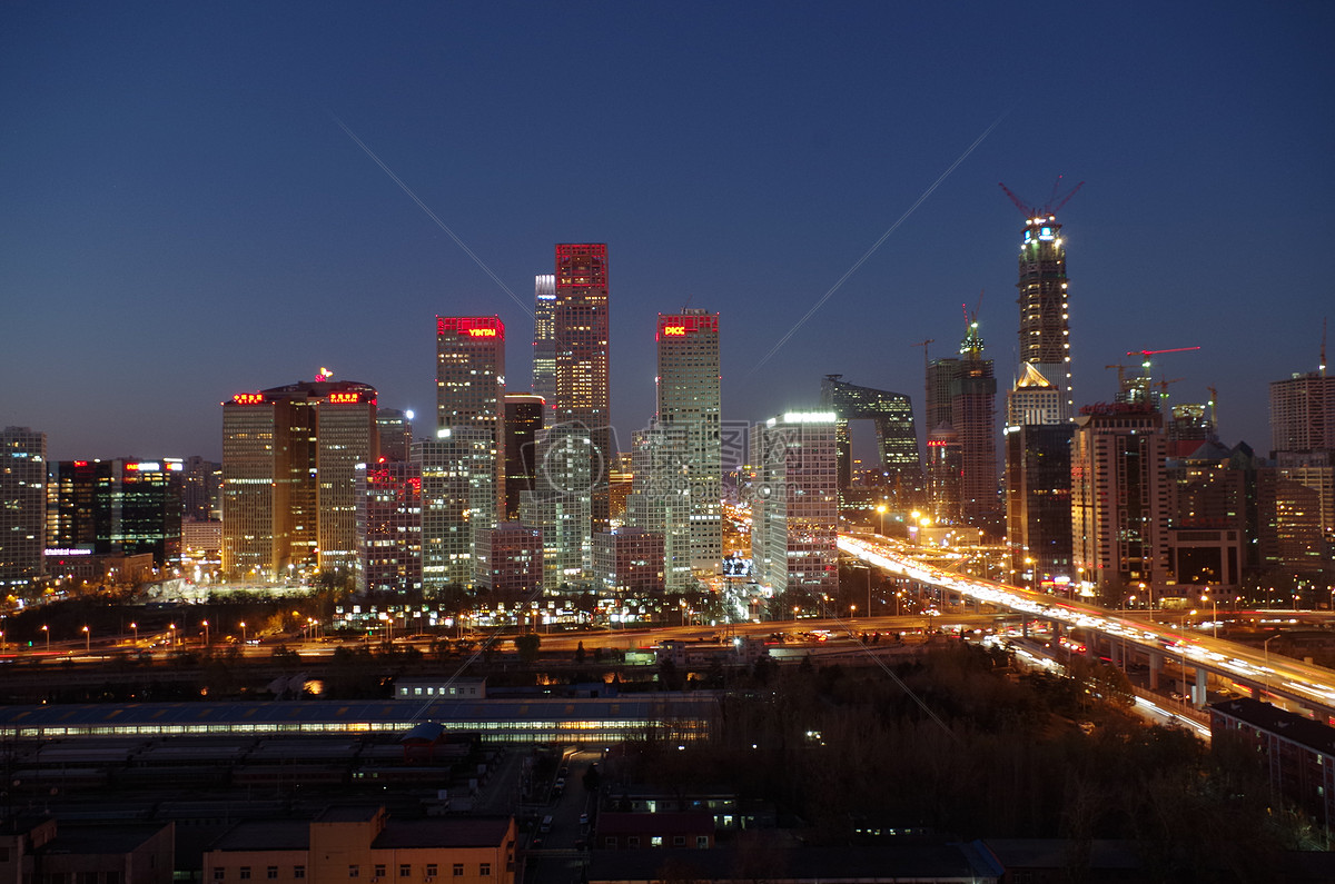 照片 建筑空间 国贸夜景 北京夜景.