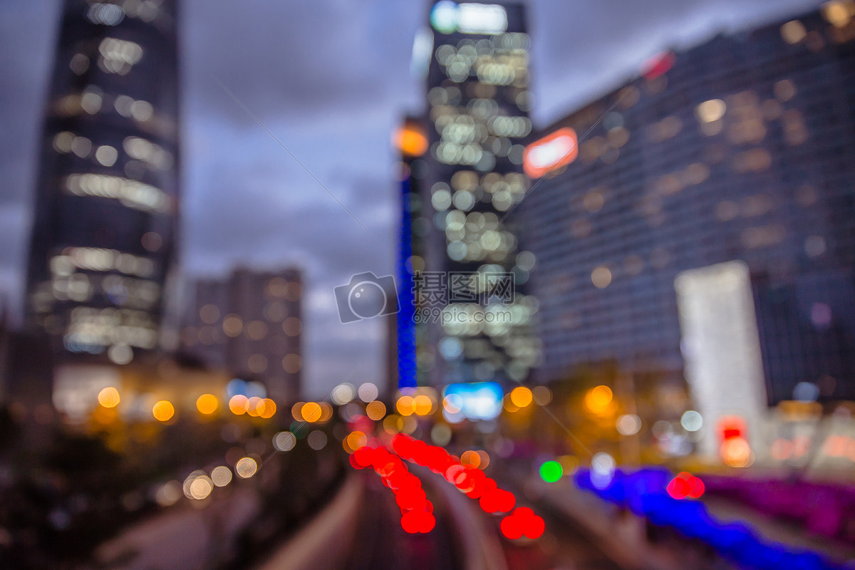 大气夜晚城市灯光虚化