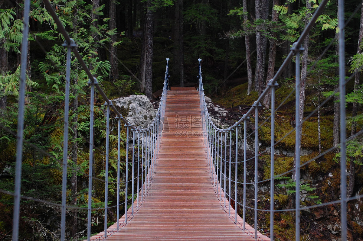 公园里的铁索独木桥