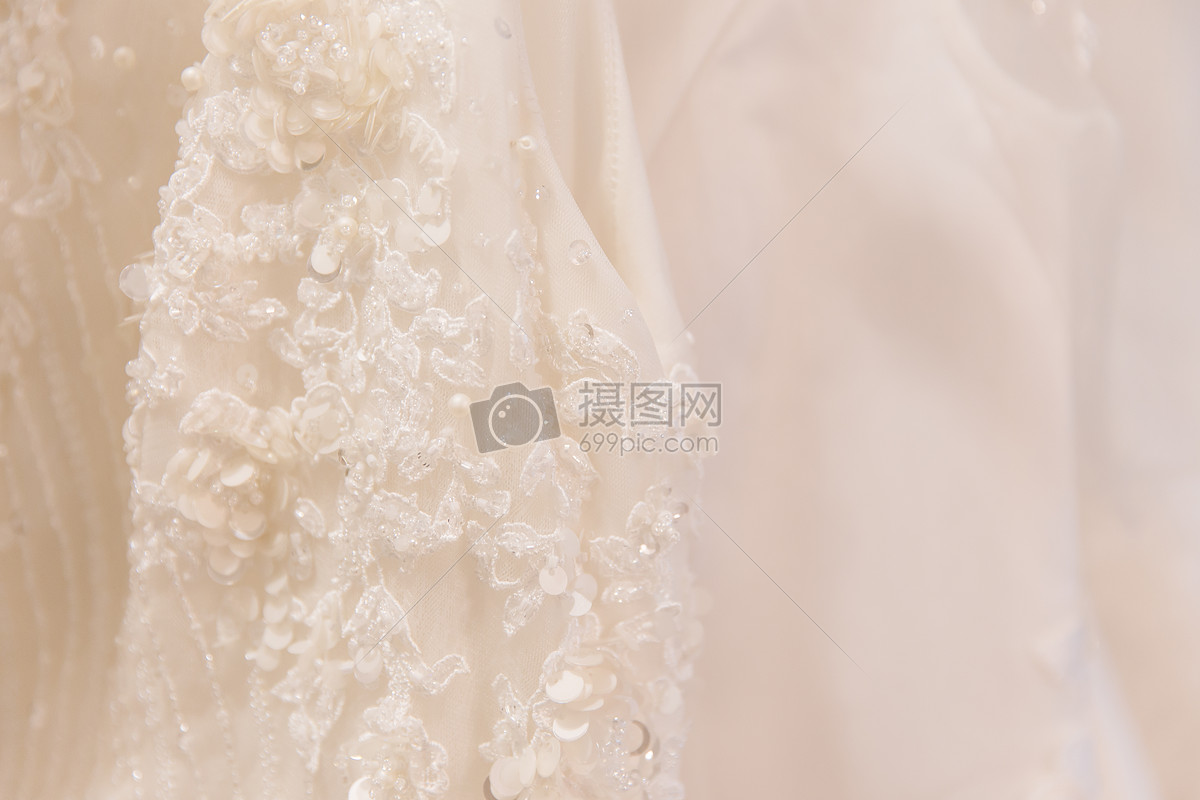 简单干净定制婚纱细节背景
