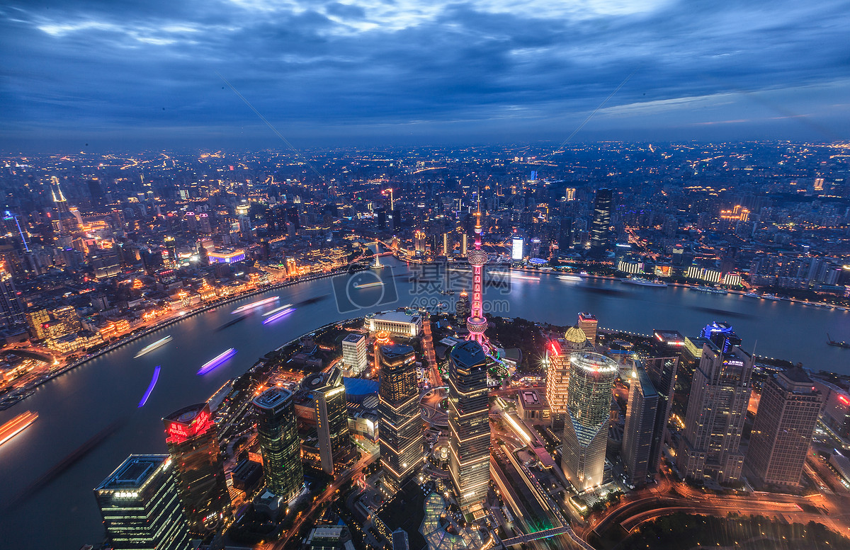 上海环球观光厅看出去的上海天际线高清图片下载-正版图片500556513-摄图网
