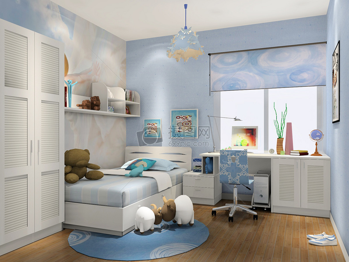 地中海风格_6平米儿童房装修设计效果图 – 设计本装修效果图
