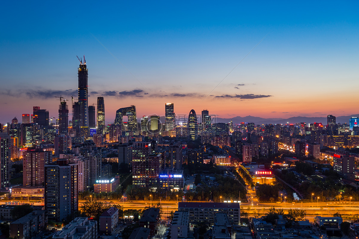 北京城市风光国贸cbd夜景