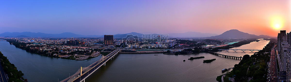 漳州九龙江黄昏全景