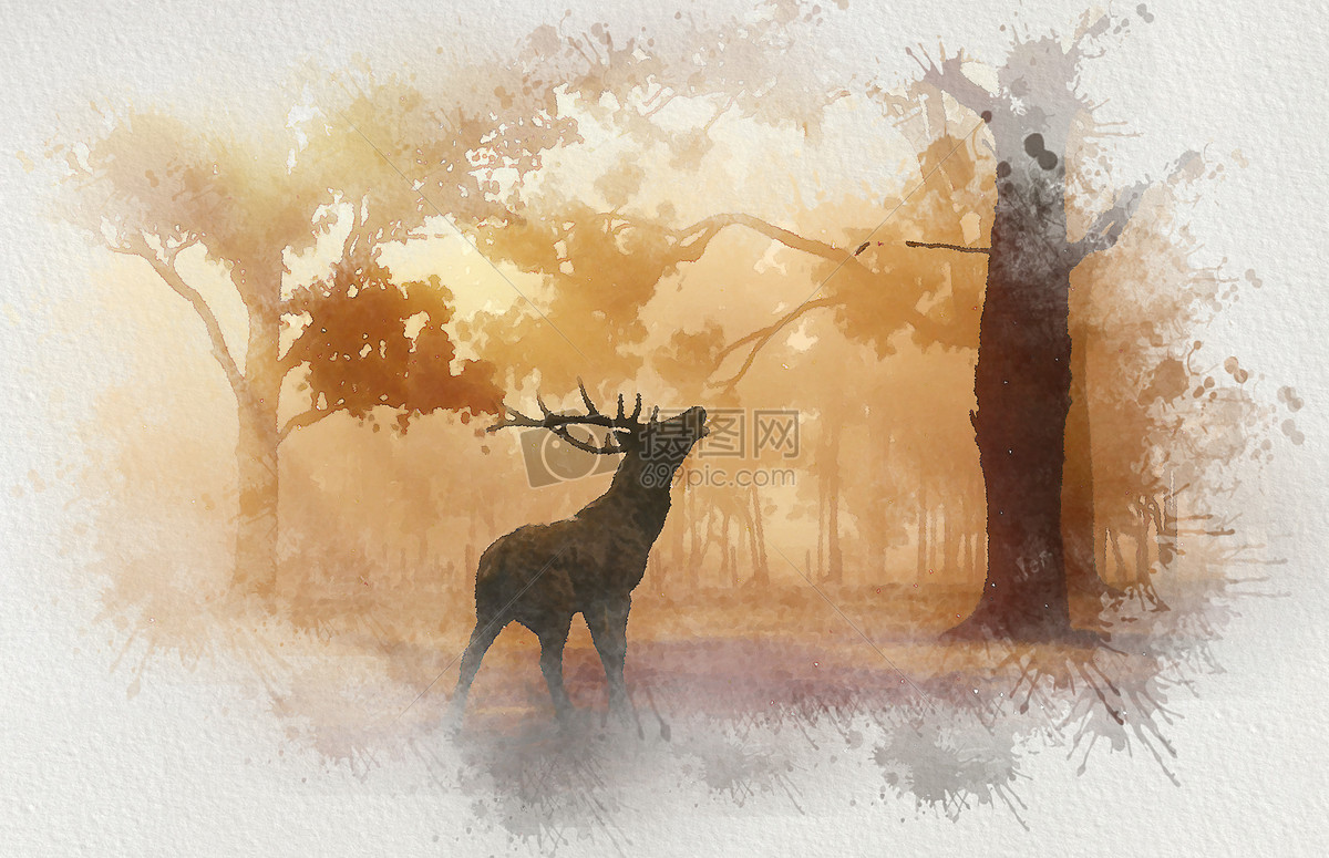 绘制的21张关于鹿的水彩作品|纯艺术|绘画|Moogu_蘑菇 - 原创作品 - 站酷 (ZCOOL)