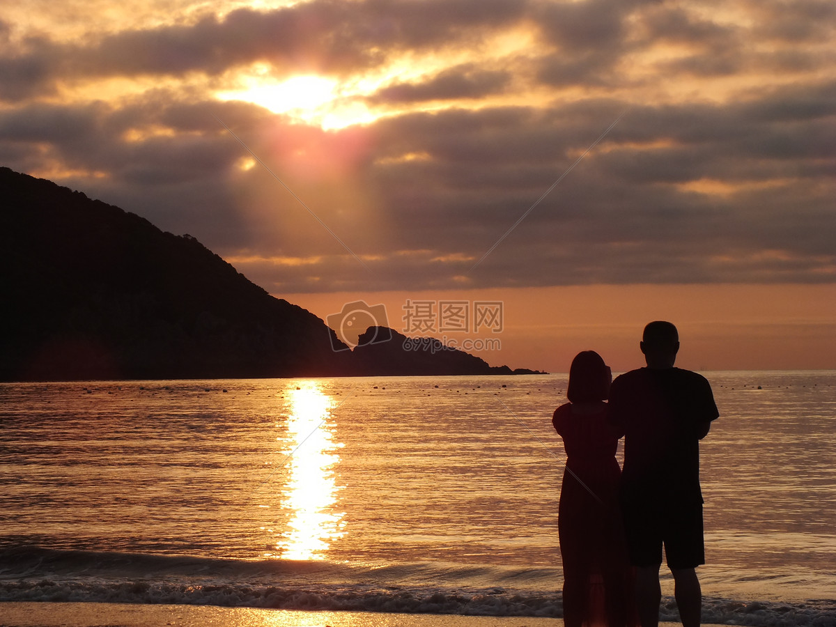 夏天 海边 日出