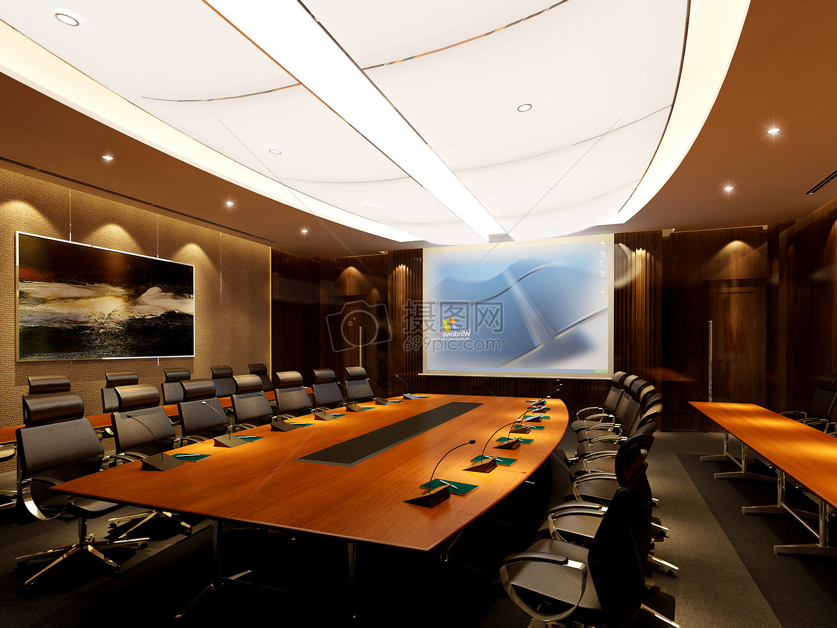 最新大型会议室吊顶装修效果图_装信通网效果图