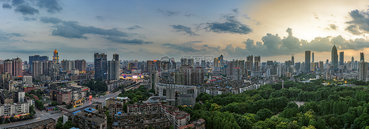 照片 建筑空间 武汉城市高楼全景.
